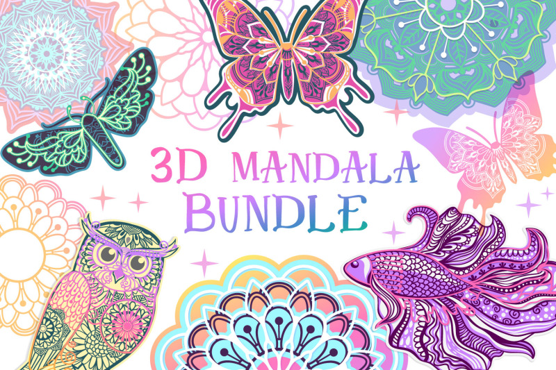 Download 3d Mandala Bundle 3d Papercut Svg By Tatiana Cociorva Designs Thehungryjpeg Com