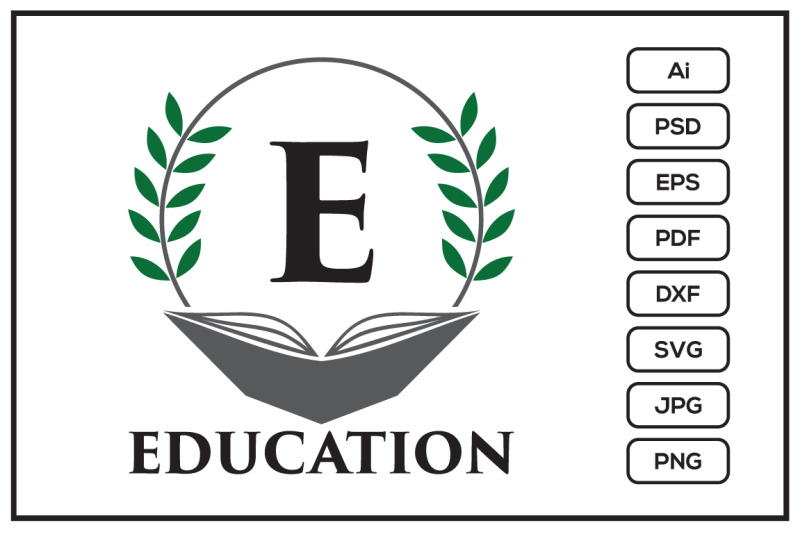 education-logo-with-book-and-leaf-design-illustration