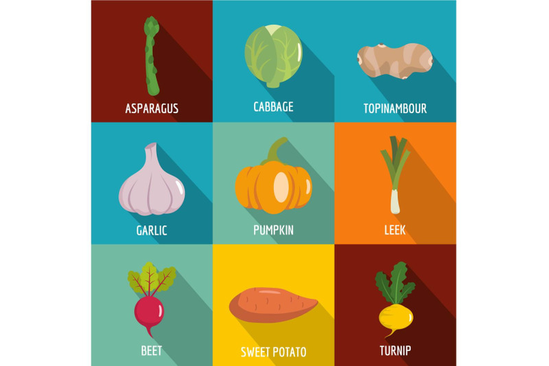 mixed-vegetable-icons-set-flat-style