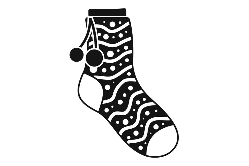 sock-with-pompon-icon-simple-style