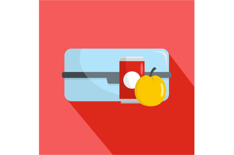 plastic-lunchbox-icon-flat-style