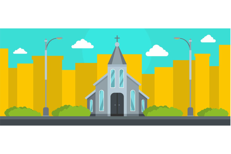 western-church-banner-flat-style