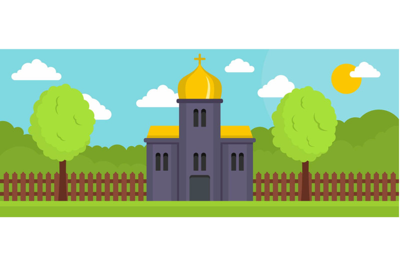 orthodox-church-banner-flat-style