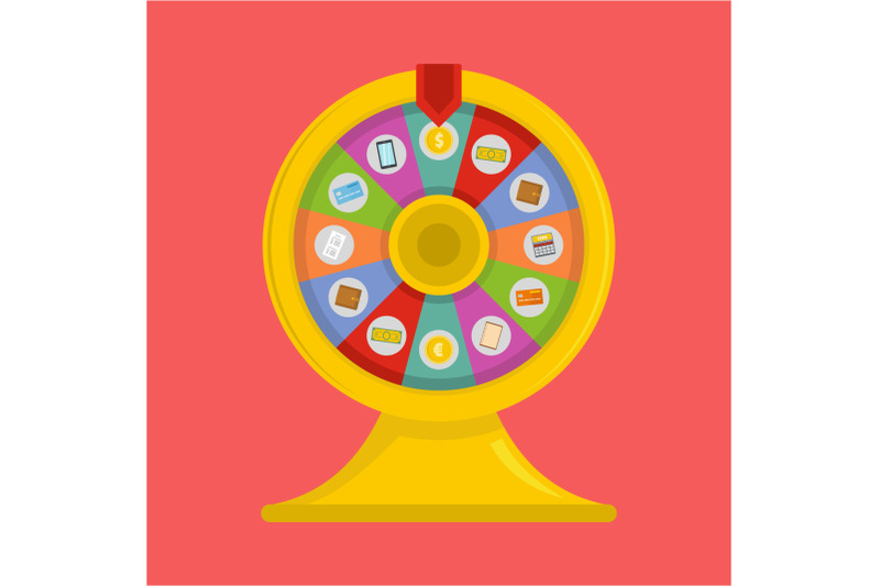 lucky-wheel-icon-flat-style