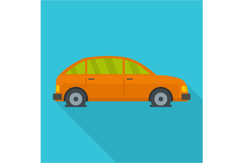 car-in-water-icon-flat-style