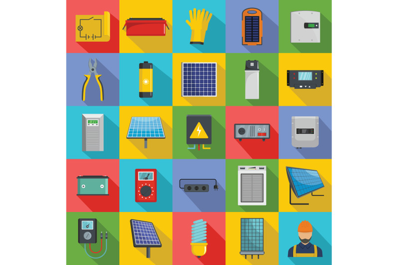 solar-energy-equipment-icons-set-flat-style