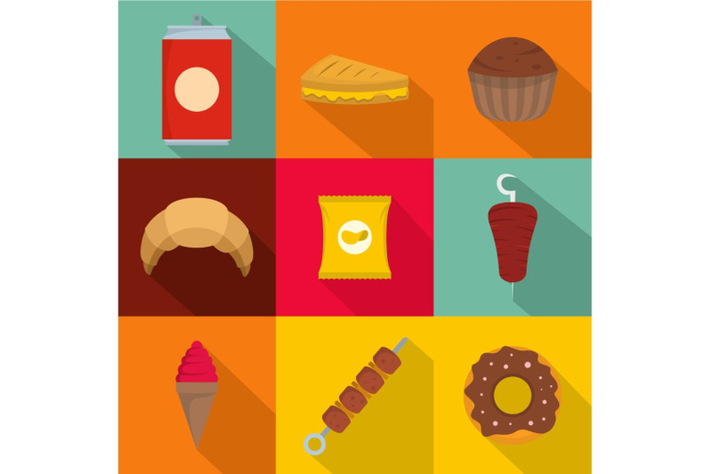 obesity-icons-set-flat-style