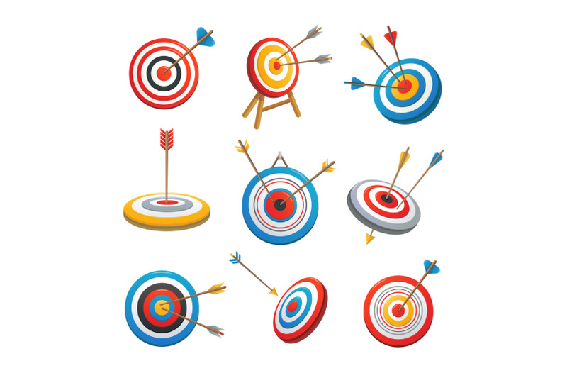 target-with-arrow-icons-set-cartoon-style