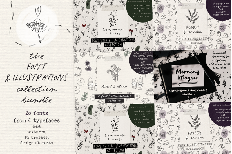 font-and-illustration-collection-bundle