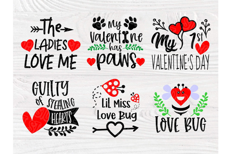 Valentine's Day Rose SVG With Love Phrases 