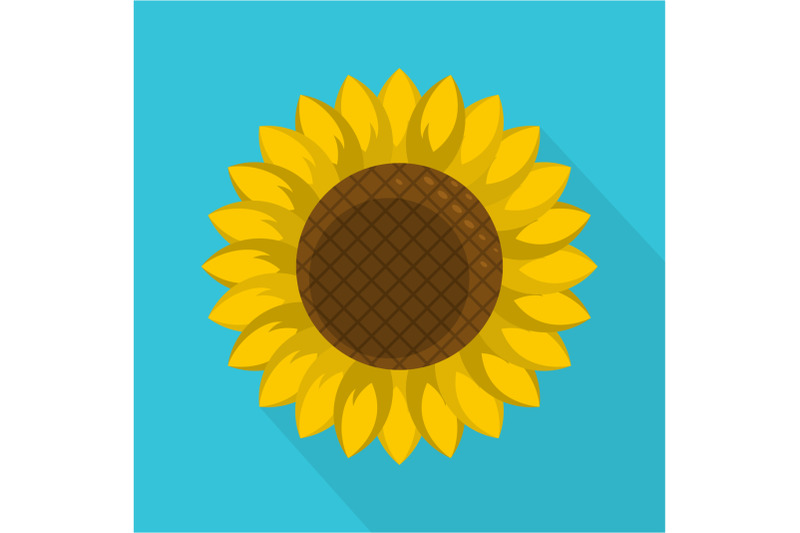 round-sunflower-icon-flat-style