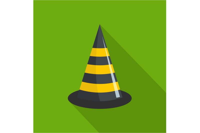 road-cone-icon-flat-style