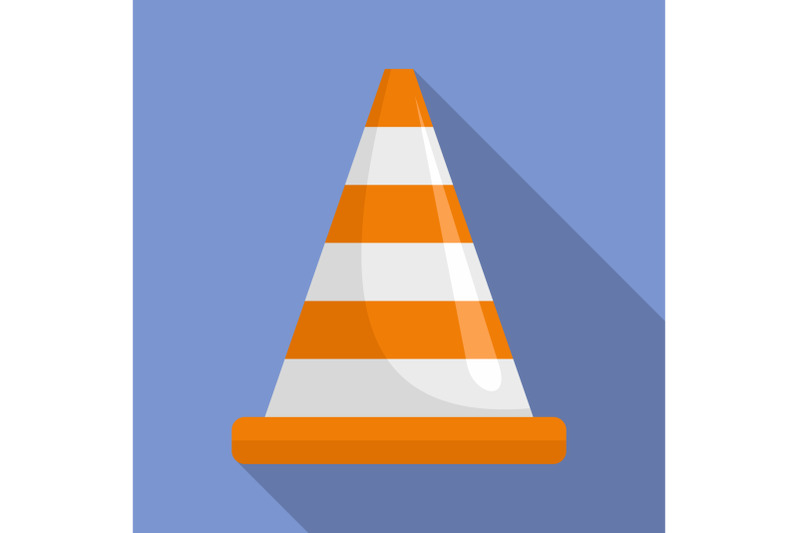 attention-cone-icon-flat-style