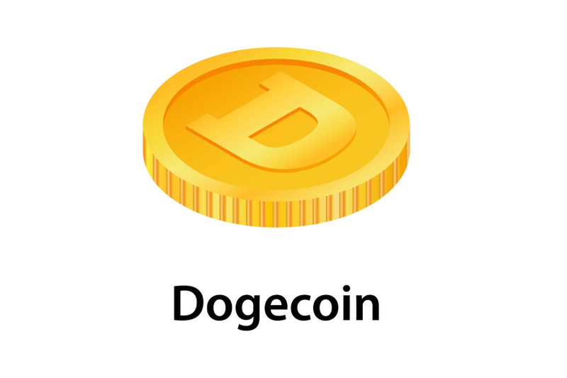 dogecoin-icon-isometric-style