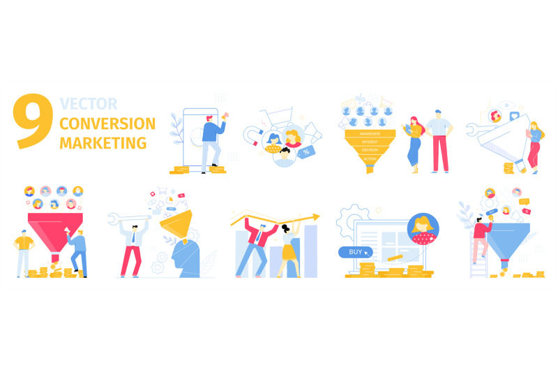 conversion-marketing-illustration-set-attracting-new-customers-clien