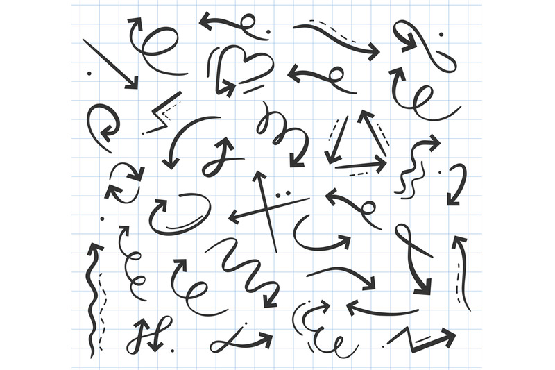 hand-drawn-doodle-arrow-icon-in-various-directions-set-curly-cursors