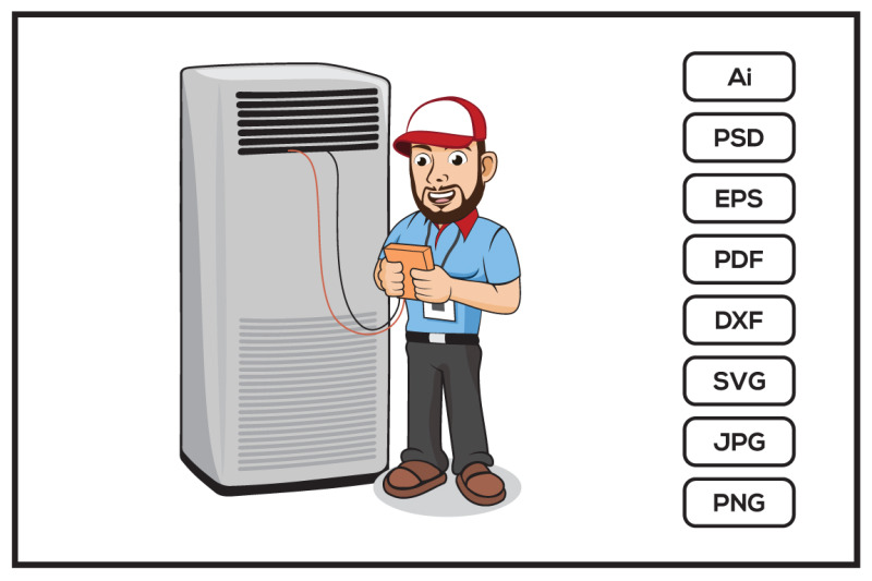 hvac-service-cartoon-character-design-illustration