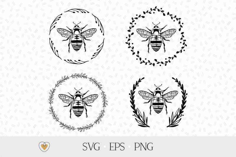 bee-wreath-svg-bee-frame-svg-bee-png