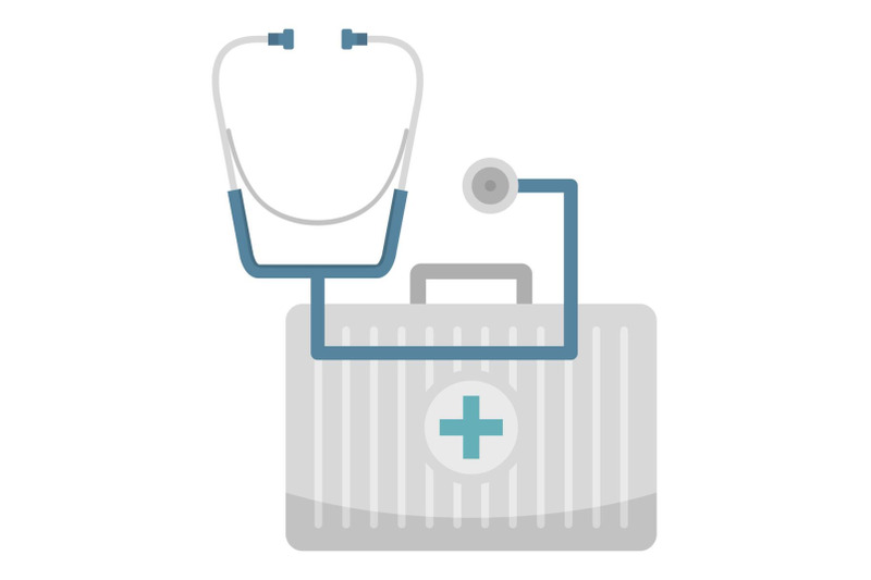 stethoscope-and-kit-icon-flat-style