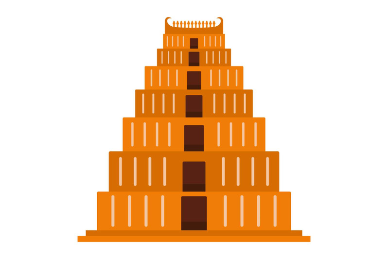 mayan-pyramid-icon-flat-style