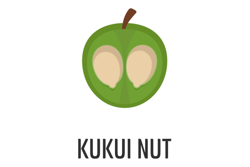 kukui-nut-icon-flat-style