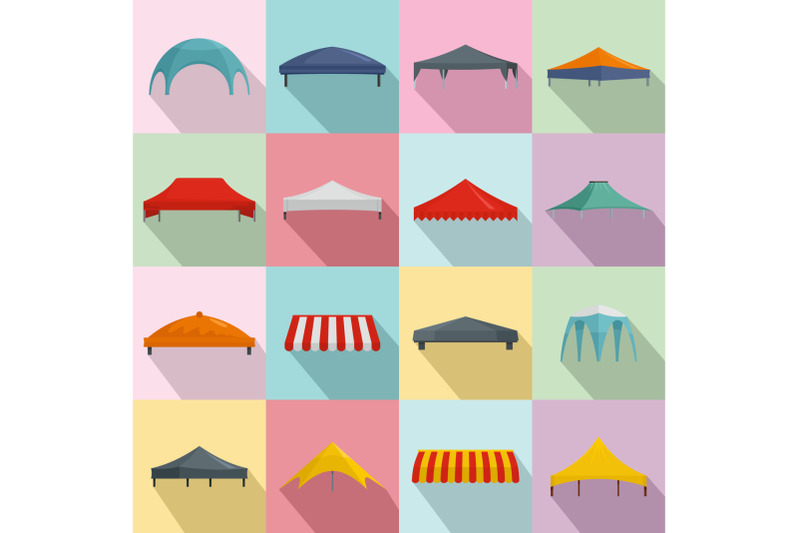 canopy-shed-overhang-icons-set-flat-style