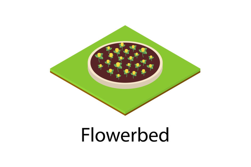 flowerbed-icon-isometric-style