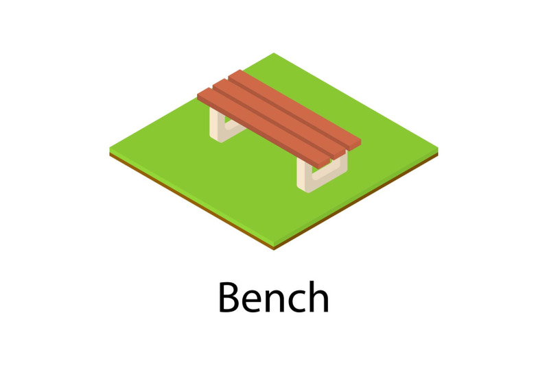 small-bench-icon-isometric-style