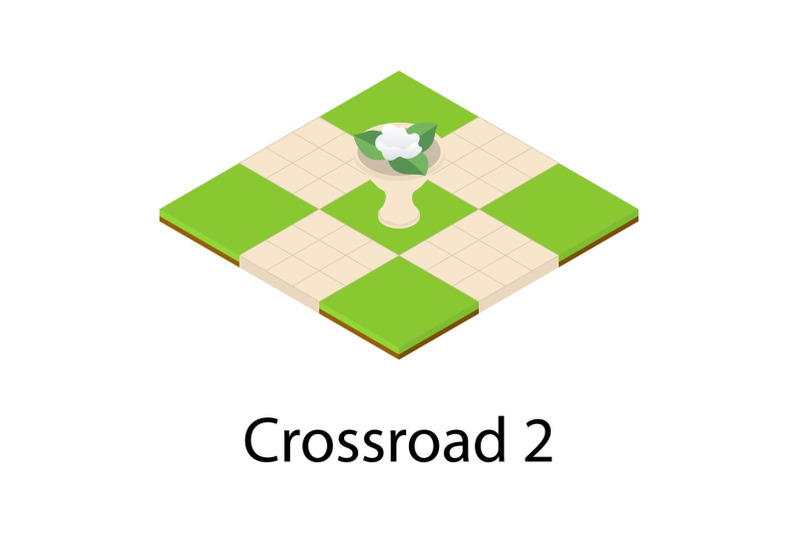 park-crossroad-icon-isometric-style