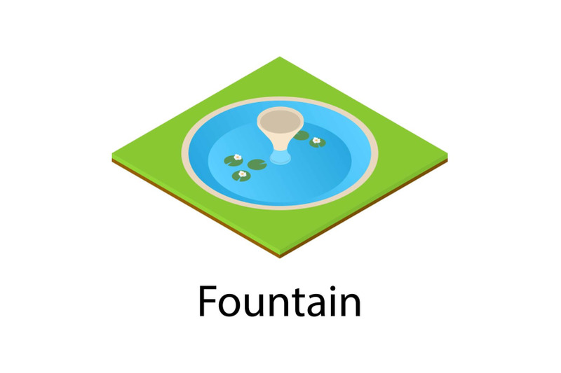 park-fountain-icon-isometric-style