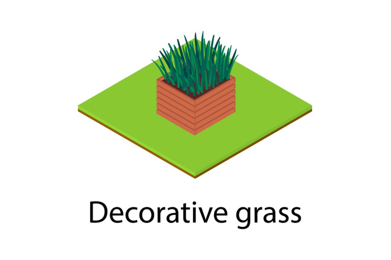 decorative-grass-icon-isometric-style