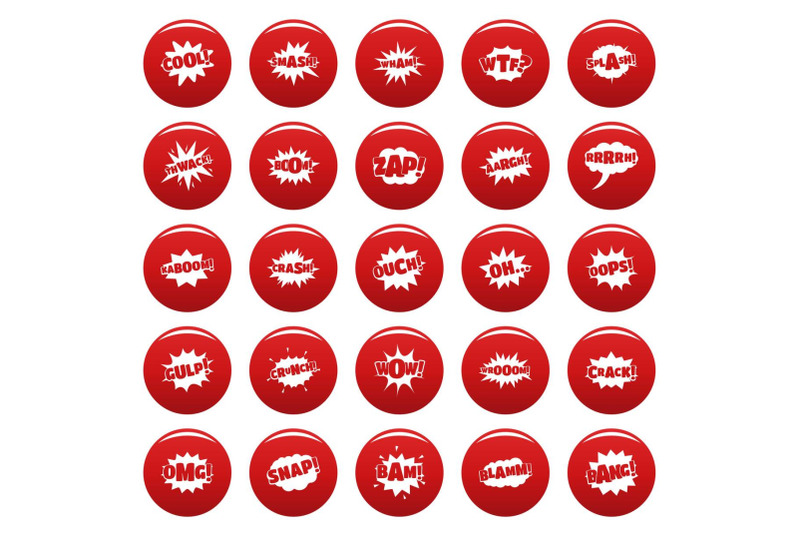 comic-bubble-sound-icons-set-vetor-red