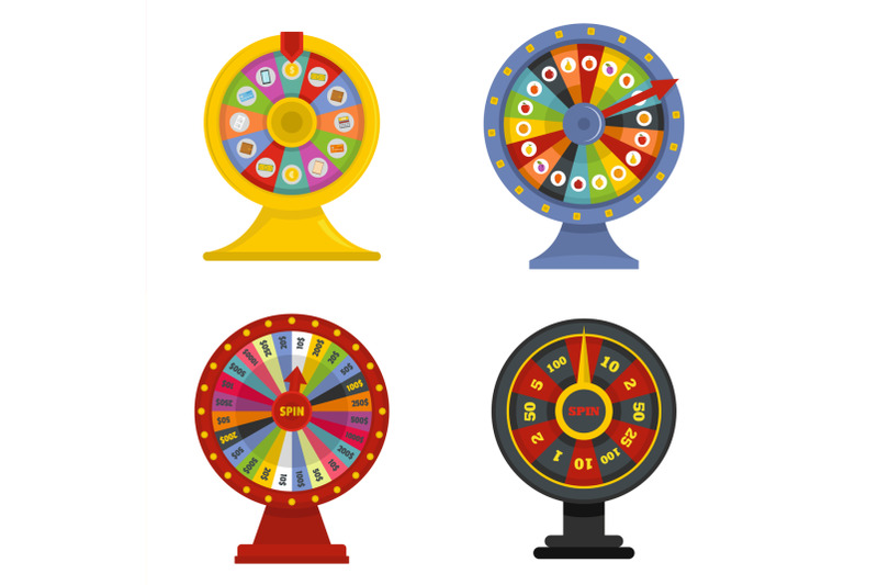 spin-wheel-banner-concept-set-vector-isolated