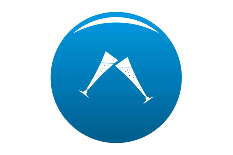 touching-glass-icon-vector-blue