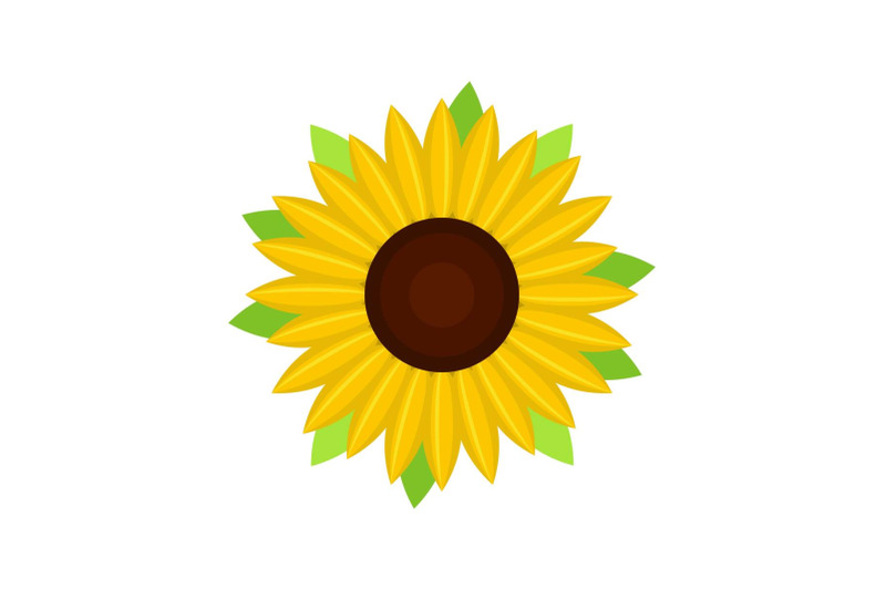 nice-sunflower-icon-flat-style