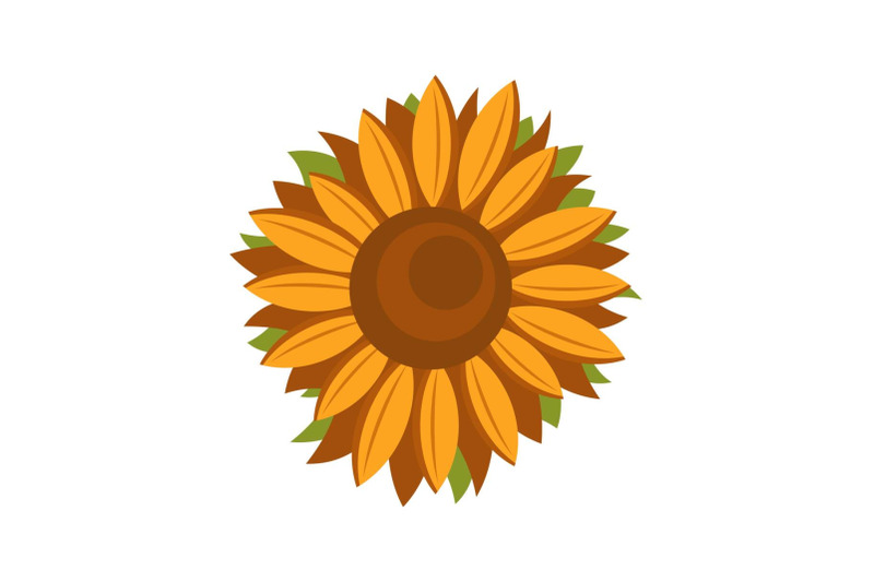 Tall sunflower icon, flat style By Anatolir56 | TheHungryJPEG
