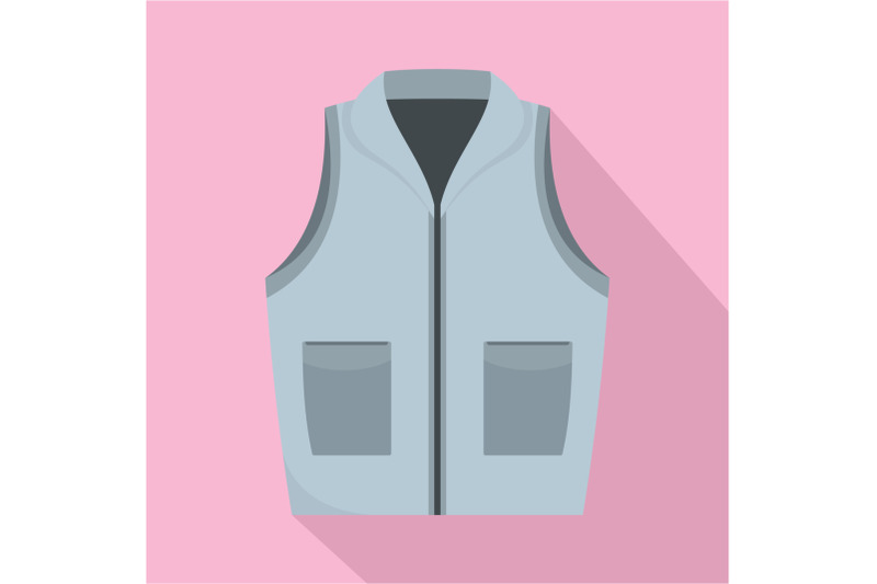 grey-vest-icon-flat-style