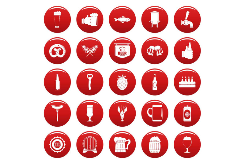 beer-icons-set-vetor-red