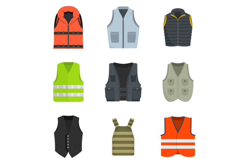 vest-waistcoat-jacket-suit-icons-set-vector-isolated