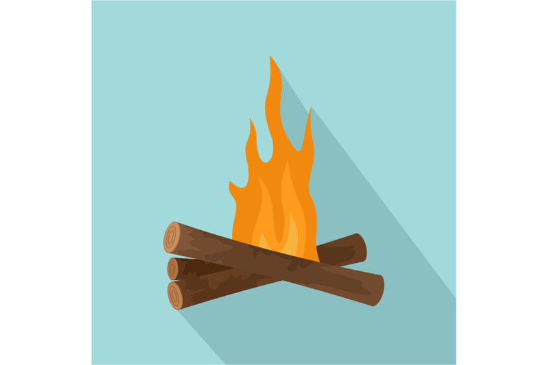 start-fire-camp-icon-flat-style