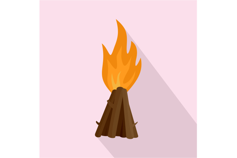 tepee-fire-icon-flat-style