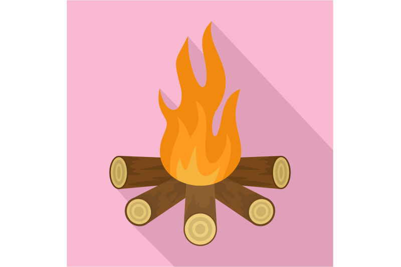 star-camp-fire-icon-flat-style