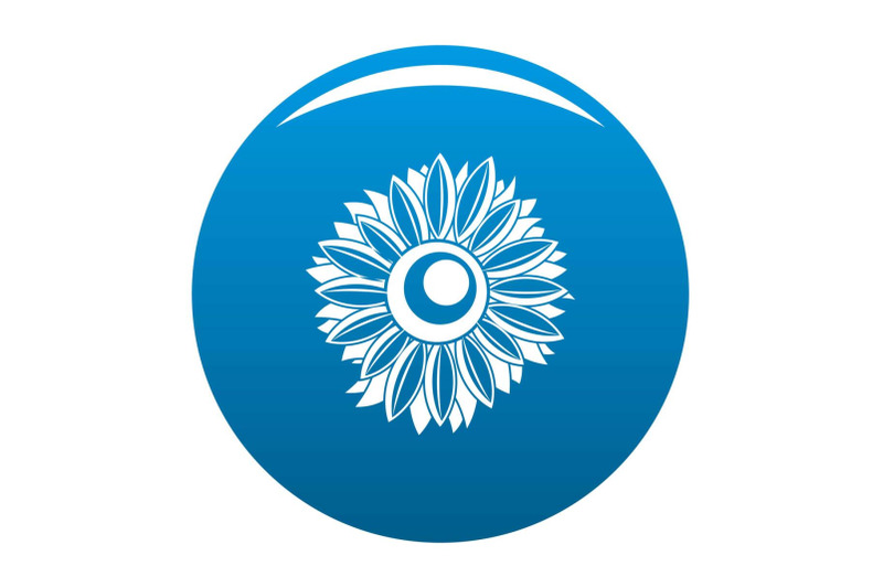 summer-sunflower-icon-vector-blue