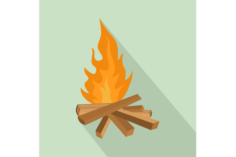 small-woods-fire-icon-flat-style
