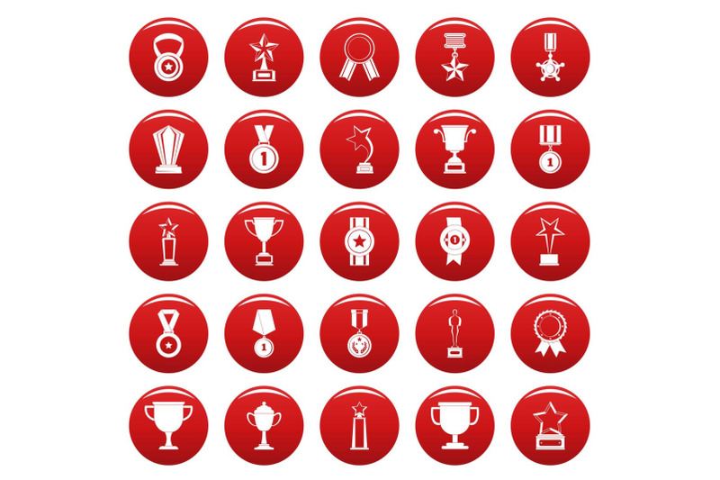 medal-award-icon-set-vetor-red