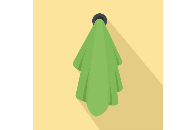 green-towel-icon-flat-style