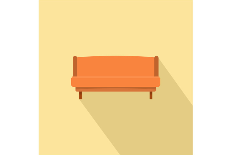 orange-small-sofa-icon-flat-style