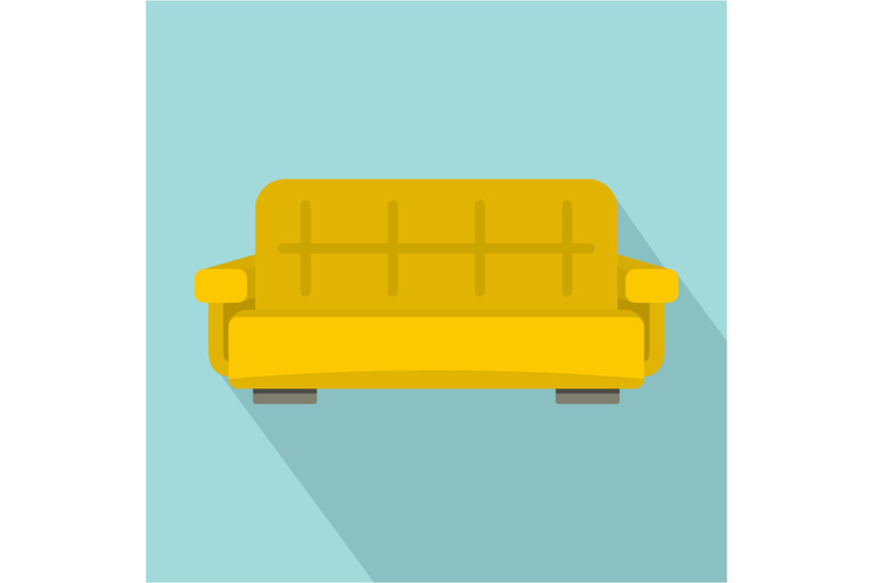 yellow-sofa-icon-flat-style