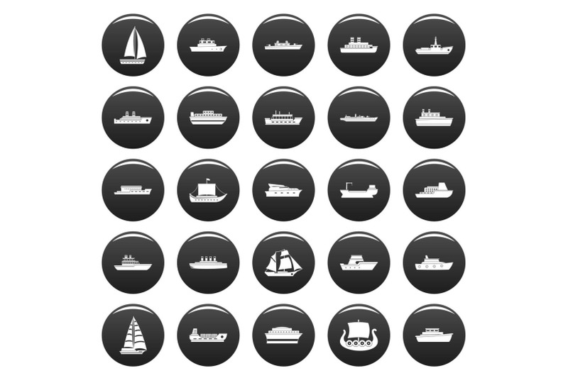 boat-icons-set-vetor-black