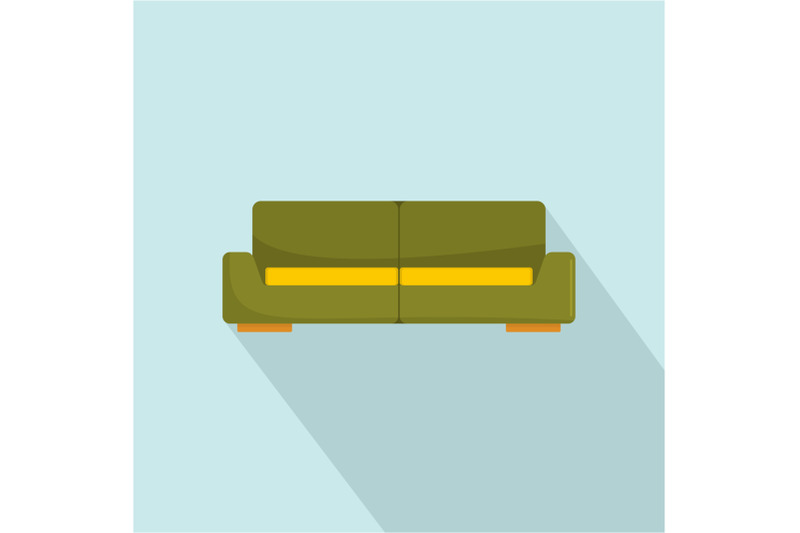 green-modern-sofa-icon-flat-style